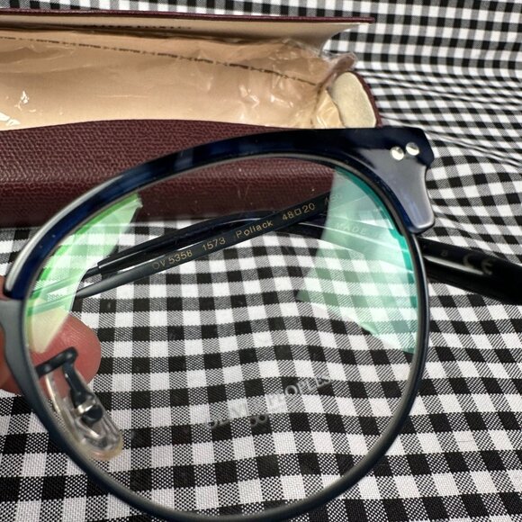 Oliver Peoples Pollack Eyeglasses Dark Blue Tortoise Round Frame OV 5358 - Picture 4 of 7